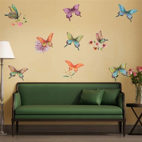Vintage Style Butterflies Wall Sticker Set Butterfly Wall
