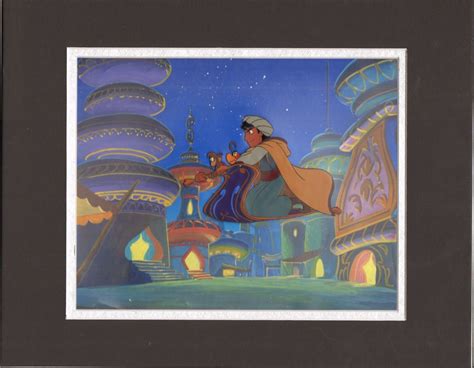Disney Aladdin Tv Original Production Cel Matted With Csg Coa Characters Antique Price