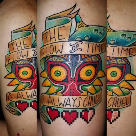If you're looking for a unique kind of ambiance for your next tattoo and/or piercing, we might be the place for you!! Majoras mask tattoo by Erin O'Shea @Infinate Ink Tattoo ...