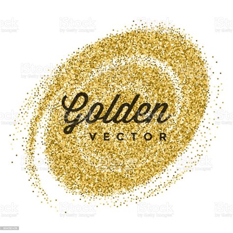 Gold Glitter Sparkles Bright Confetti White Vector Background