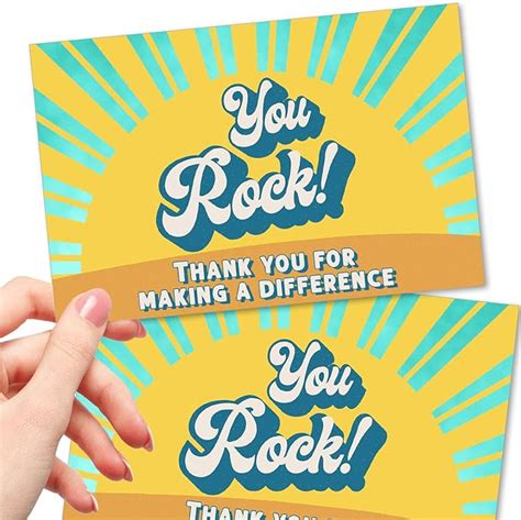 50 Large You Rock Postcards Kudos Appreciation Note Cards For Staff