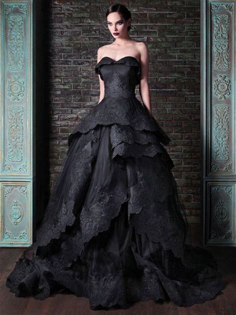 Gothic Wedding Dresses Satin Fabric Princess Silhouette Sleeveless