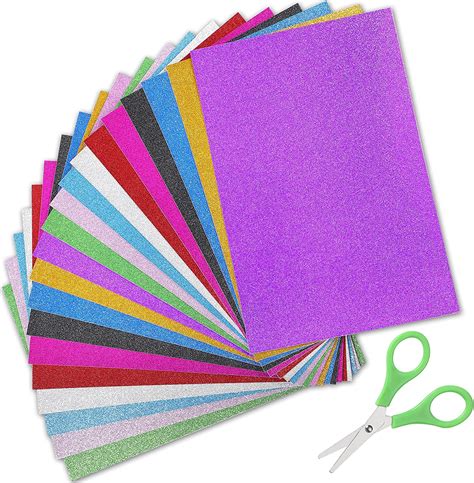 Buy Glitter Cardstock Paper 20 Sheets Sparkly Shinny Craft Paper For