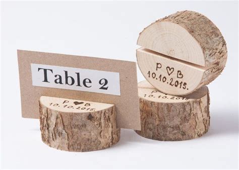 20 Personalized Rustic Wedding Table Number Holders Place - Etsy UK