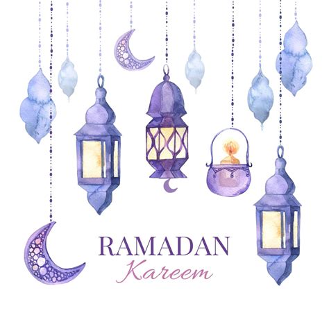 Free Vector Watercolor Ramadan Kareem Illustration