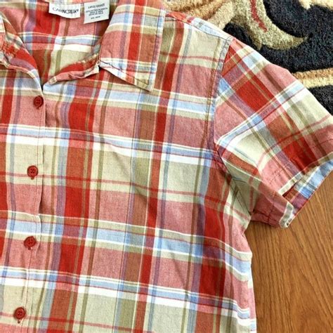 Cabin creek womens tank top, white medium $10 $30 size: Cabin Creek Tops | Cabin Creek Button Down Plaid Short ...