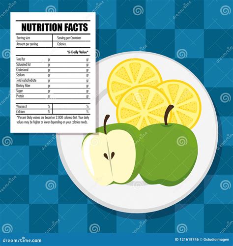 Healthy Food With Nutritional Facts Stock Vector Illustration Of