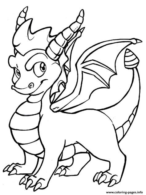 Free printable skylander giants coloring pages for kids coloring. Spyro Cool Dragon Coloring Pages Printable