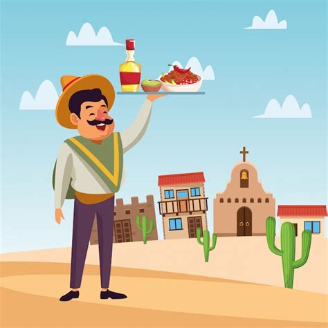 Premium Vector Mexican Cartoon Man