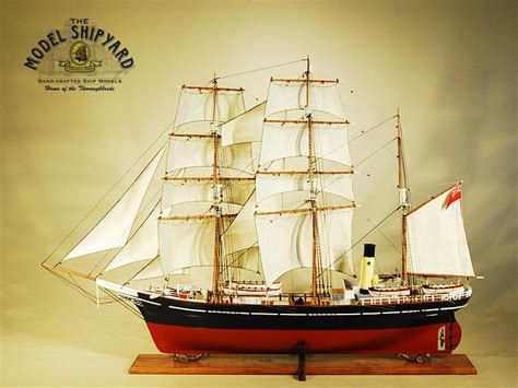 Ss Southern Cross Wooden Scale Model Ship Port Beam View The Model