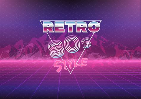 Retro 80s Eighties Neon Background ~ Illustrations