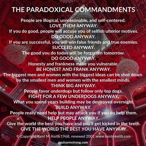 The Paradoxical Commandments Paul Salahuddin Armstrong