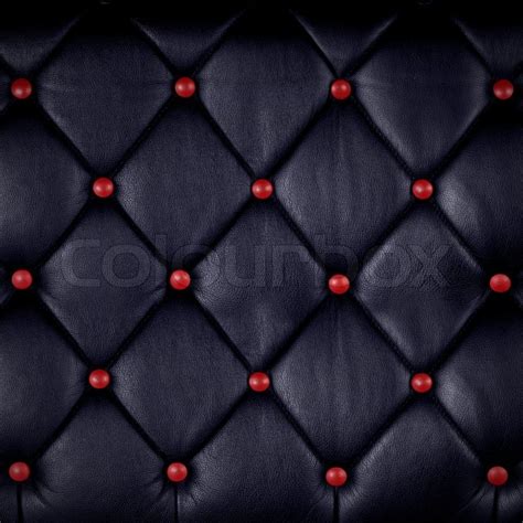 Black Genuine Leather With Red Button Stock Image Colourbox