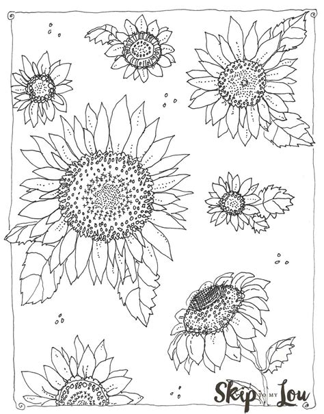 Sunflowers have inspired many artists throughout history. Sunflower Coloring Page | Skip To My Lou