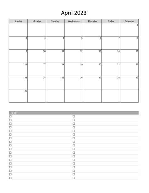 Printable April 2023 Calendar Printableall
