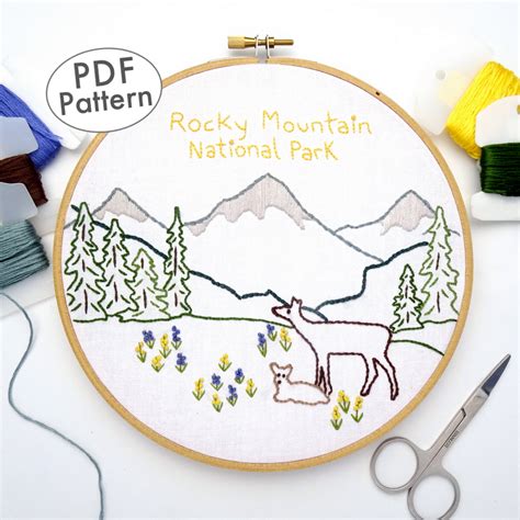 Rocky Mountain National Park Embroidery Pattern Wandering Threads