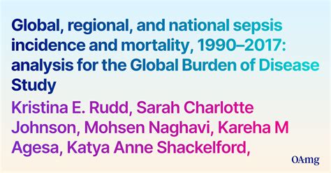 Pdf Global Regional And National Sepsis Incidence And Mortality
