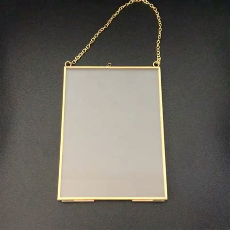 Hanging Self Stand Pressed Glass Brass Material Wholesale Gold Floating Photo Frame Buy Bridal