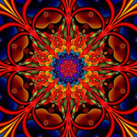 The Blooming Kaleidoscope Fractal Artwork By Walstraasart Redbubble