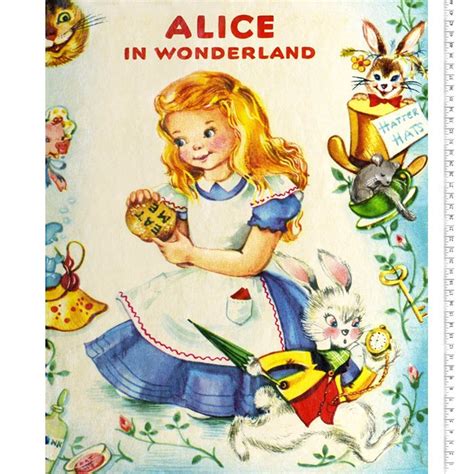 Alice In Wonderland 355 X 43 Inches Panel Vintage Storybooks Etsy