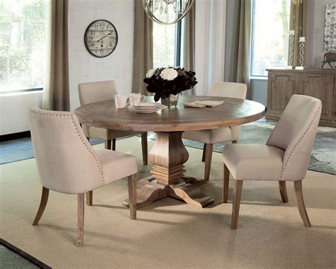 What is the standard dining room size? 5 Piece Coaster Florence Rustic Smoke Round Dining Set