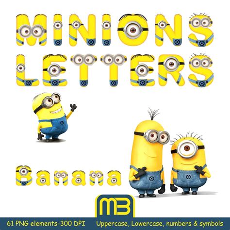 Minion Alphabet Letter Digital Clip Digital Paper From Merabclipart On