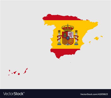 Spain Map Flag Spanish Country With Banner Vector Image