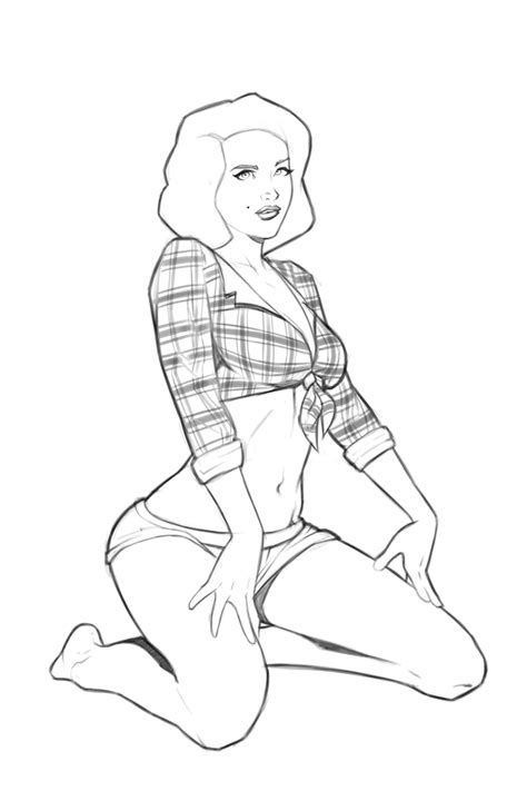 Sexy Pin Up Girl Coloring Pages