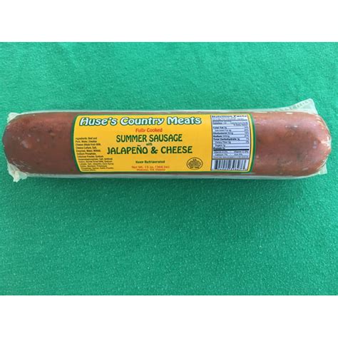 Huse Country Meats Cheese And Jalapeno Summer Sausage 13 Oz Walmart