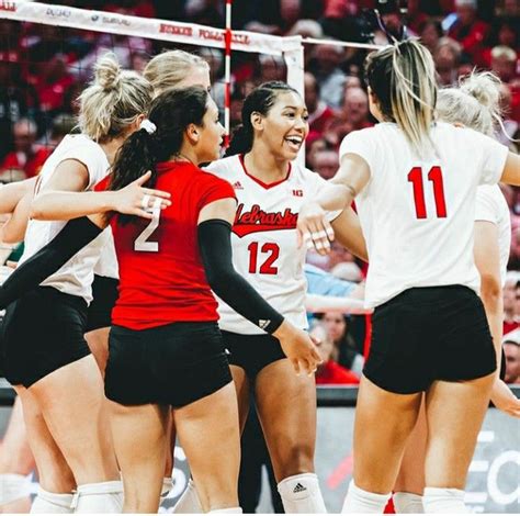 Pin By Angie Barber On Nebraska Volleyball Female Volleyball Players Gym Women Volleyball