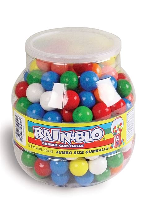 Rainblo Jumbo Gum Balls Assorted Flavors 48 Oz