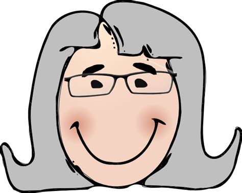Woman With Glasses Grey Hair Clip Art At Vector Clip Art