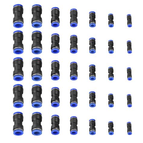 Akozon Straight Connector Quick Fittings 35pcs Air Push Od 4681012