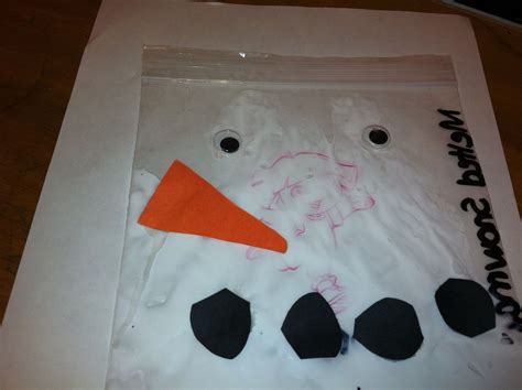 Melted Snowman In A Bag Simple Non Messy Craft Perfect For Toddlers