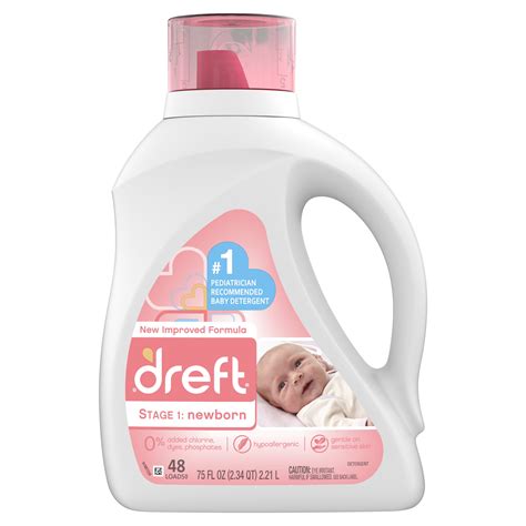 Dreft Stage 1 Newborn Baby 48 Loads Liquid Laundry Detergent 75 Fl