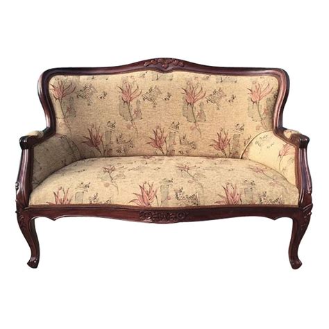 5 out of 5 stars. Antique Style Mahogany Wood 2 Seater Louis Classic Sofa / Lounge