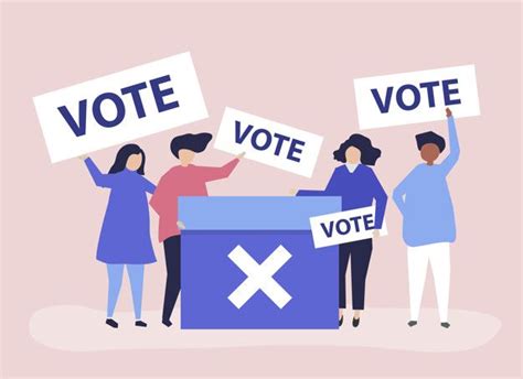 Free Vector Character Illustration Of People With Vote Icons