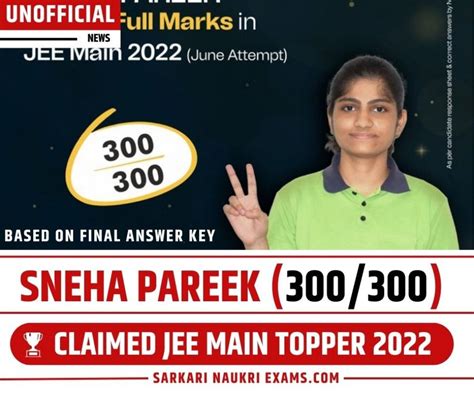 JEE Main Topper List 2024 January State Top Ranker Percentile