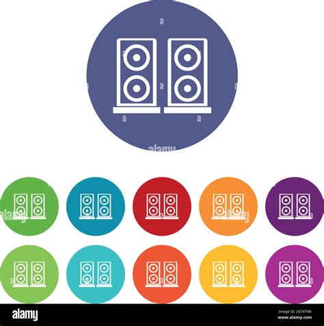 Music Speakers Set Icons Stock Vector Image And Art Alamy