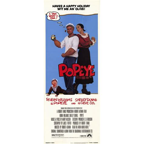 Popeye Poster 14x36 1980 Insert Style A