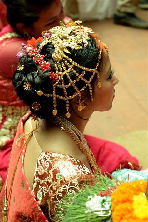 newari bride bride hair jewelry bride accessories newari dress design