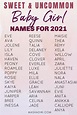 Uncommon Unique Cute Baby Girl Names for 2021 | Cute baby girl names ...