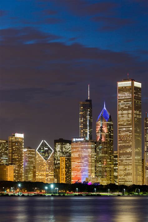 Chicago Skyline At Night