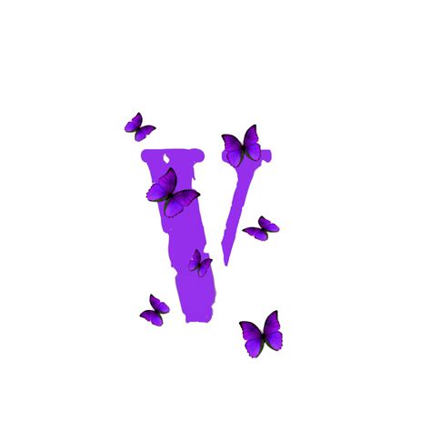 White Vlone Pfp Logo Purple Butterflies