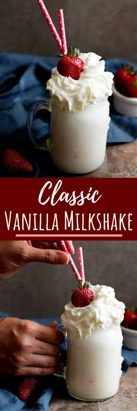 Luckily, making one at home is extremely easy. Classic Vanilla Milkshake #delicious #drinks