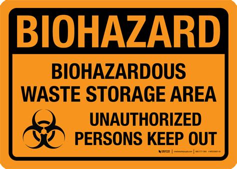 Biohazard Biohazardous Waste Storage Area Unauthorized Persons Keep