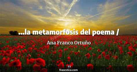Ana Franco Ortuño Frase La Metamorfosis Del Poema