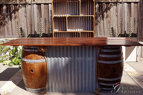 Shop for small rain barrel online at target. Barrels+ Corrugated Metal Bar | Wine barrel decor, Wine ...