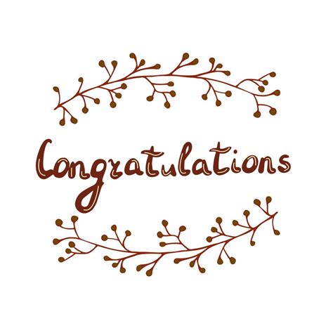 Congratulations Lettering Handwriting Greeting Text Colorful Vector