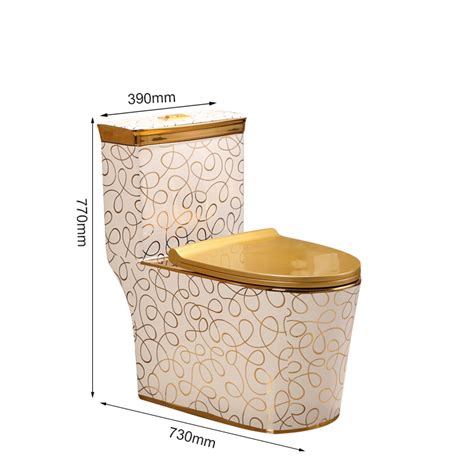 Golden One Piece Toilet Elongated Wc Ceramic Sanitary Ware Bathroom